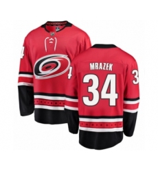 Men's Carolina Hurricanes #34 Petr Mrazek Authentic Red Home Fanatics Branded Breakaway NHL Jersey