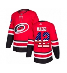 Men's Adidas Carolina Hurricanes #42 Greg McKegg Authentic Red USA Flag Fashion NHL Jersey