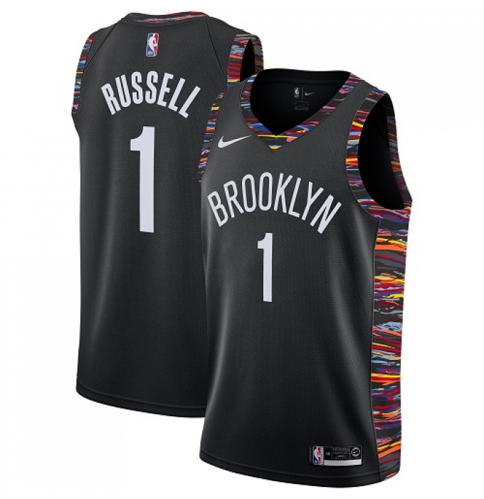 Youth Nike Brooklyn Nets #1 D'Angelo Russell Swingman Black NBA Jersey - 2018 19 City Edition