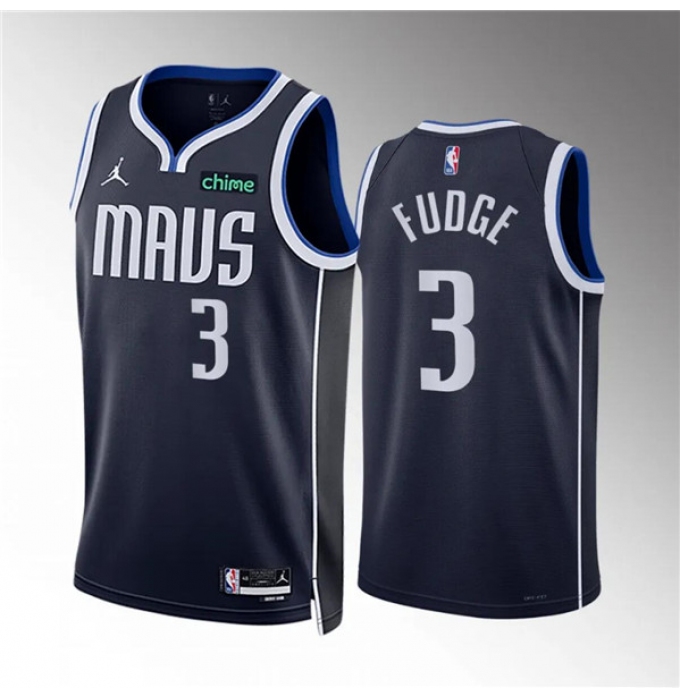 Men's Dallas Mavericks #3 Alex Fudge Navy Statement Edition Stitched Basketball Jersey