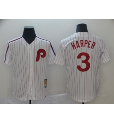 Men's Nike Philadelphia Phillies #3 Bryce Harper White Collection Home Stitched Baseball Jersey