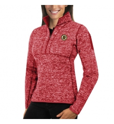 Boston Bruins Antigua Women's Fortune Zip Pullover Sweater Red