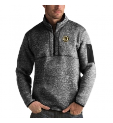 Men's Boston Bruins Antigua Fortune Quarter-Zip Pullover Jacket Charcoal