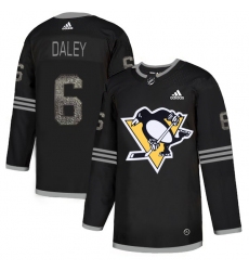 Men's Adidas Pittsburgh Penguins #6 Trevor Daley Black Authentic Classic Stitched NHL Jersey