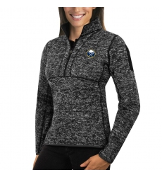 Buffalo Sabres Antigua Women's Fortune Zip Pullover Sweater Charcoal