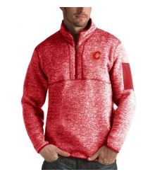 Men's Calgary Flames Antigua Fortune Quarter-Zip Pullover Jacket Red