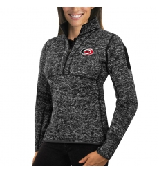 Carolina Hurricanes Antigua Women's Fortune Zip Pullover Sweater Charcoal