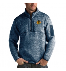 Men's Chicago Blackhawks Antigua Fortune Quarter-Zip Pullover Jacket Royal
