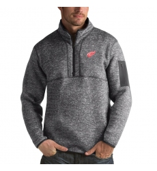 Men's Detroit Red Wings Antigua Fortune Quarter-Zip Pullover Jacket Black
