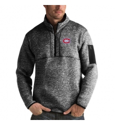 Men's Montreal Canadiens Antigua Fortune Quarter-Zip Pullover Jacket Charcoal