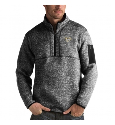 Men's Nashville Predators Antigua Fortune Quarter-Zip Pullover Jacket Charcoal