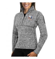 New York Islanders Antigua Women's Fortune Zip Pullover Sweater Black