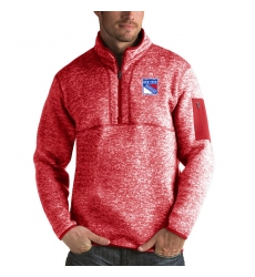 Men's New York Rangers Antigua Fortune Quarter-Zip Pullover Jacket Red