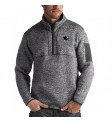 Men's San Jose Sharks Antigua Fortune Quarter-Zip Pullover Jacket Black
