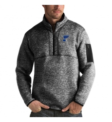 Men's St. Louis Blues Antigua Fortune Quarter-Zip Pullover Jacket Charcoal