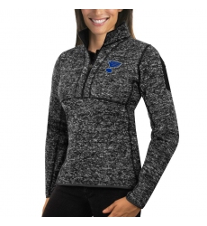 St. Louis Charcoals Antigua Women's Fortune Zip Pullover Sweater Charcoal