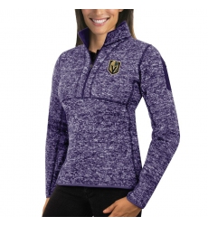 Vegas Golden Knights Antigua Women's Fortune Zip Pullover Sweater Purple