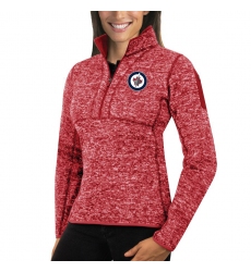 Winnipeg Jets Antigua Women's Fortune Zip Pullover Sweater Red