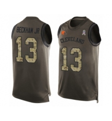 Men's Odell Beckham Jr. Limited Green Nike Jersey NFL Cleveland Browns #13 Salute to Service Tank Top