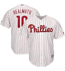 Men's Philadelphia Phillies #10 JT Realmuto Majestic White Home Cool Base Player Jersey