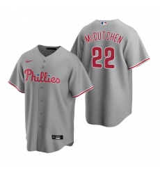 Men's Nike Philadelphia Phillies #22 Andrew McCutchen Gray Road Stitched Baseball Jersey