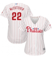 Women's Philadelphia Phillies #22 Andrew McCutchen Majestic White Scarlet Cool Base Player Jersey