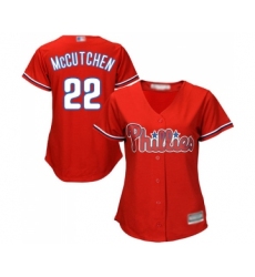 Women's Philadelphia Phillies #22 Andrew McCutchen Replica Red Alternate Cool Base Baseball Jersey