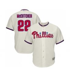 Youth Philadelphia Phillies #22 Andrew McCutchen Replica Cream Alternate Cool Base Baseball Jersey