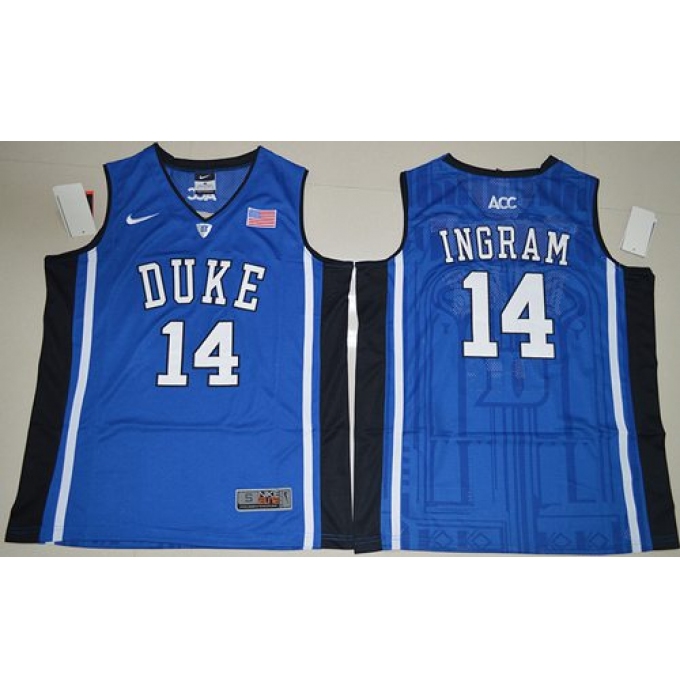 Duke Blue Devils #14 Brandon Ingram Royal Blue Basketball Elite V Neck Stitched NCAA Jersey