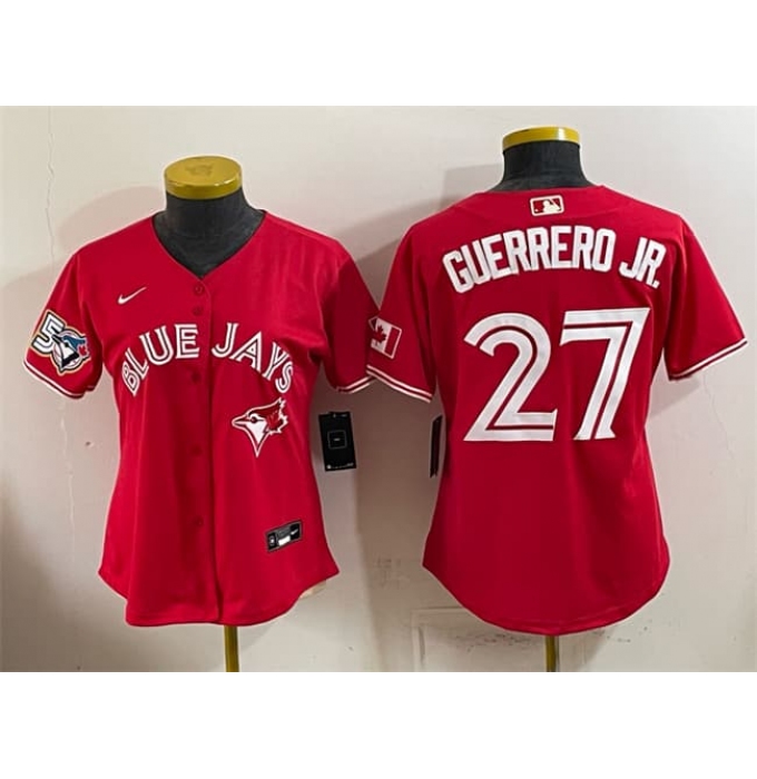Youth Toronto Blue Jays #27 Vladimir Guerrero Jr. Red 50 Seasons Stitched Baseball Jersey