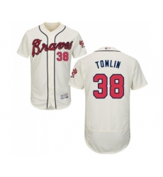 Men's Atlanta Braves #38 Josh Tomlin Cream Alternate Flex Base Authentic Collection Baseball Jersey