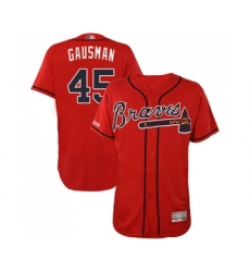 Men's Atlanta Braves #45 Kevin Gausman Red Alternate Flex Base Authentic Collection Baseball Jersey