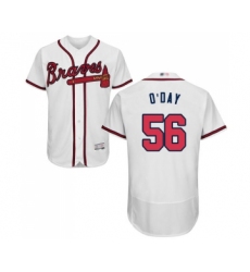 Men's Atlanta Braves #56 Darren O Day White Home Flex Base Authentic Collection Baseball Jersey