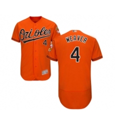 Men's Baltimore Orioles #4 Earl Weaver Orange Alternate Flex Base Authentic Collection Baseball Jersey