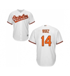 Men's Baltimore Orioles #14 Rio Ruiz Replica White Home Cool Base Baseball Jersey