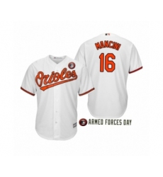 Men's Baltimore Orioles 2019 Armed Forces Day #16 Trey Mancini  White Jersey