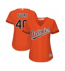 Women's Baltimore Orioles #40 Jesus Sucre Replica Orange Alternate Cool Base Baseball Jersey