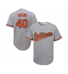 Youth Baltimore Orioles #40 Jesus Sucre Replica Grey Road Cool Base Baseball Jersey