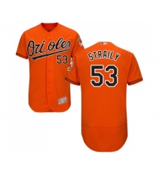 Men's Baltimore Orioles #53 Dan Straily Orange Alternate Flex Base Authentic Collection Baseball Jersey