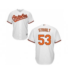 Youth Baltimore Orioles #53 Dan Straily Replica White Home Cool Base Baseball Jersey