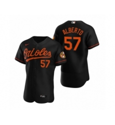Men's Baltimore Orioles #57 Hanser Alberto Nike Black Authentic 2020 Alternate Jersey