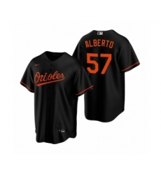 Men's Baltimore Orioles #57 Hanser Alberto Nike Black Replica Alternate Jersey