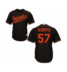 Men's Baltimore Orioles #57 Hanser Alberto Replica Black Alternate Cool Base Baseball Jersey