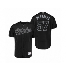 Men's Baltimore Orioles Hanser Alberto #57 Femalta Black 2019 Players Weekend Authentic Nickname Jersey