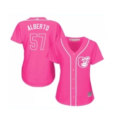 Women's Baltimore Orioles #57 Hanser Alberto Replica Pink Fashion Cool Base Baseball Jersey