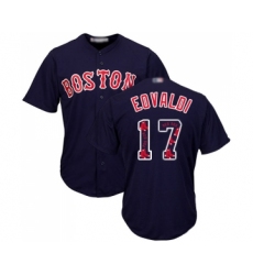 Men's Boston Red Sox #17 Nathan Eovaldi Authentic Navy Blue Team Logo Fashion Cool Base Baseball Jersey