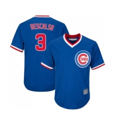 Men's Chicago Cubs #3 Daniel Descalso Replica Royal Blue Cooperstown Cool Base Baseball Jersey