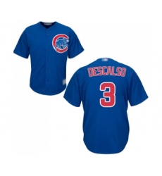 Youth Chicago Cubs #3 Daniel Descalso Authentic Royal Blue Alternate Cool Base Baseball Jersey