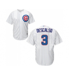 Youth Chicago Cubs #3 Daniel Descalso Authentic White Home Cool Base Baseball Jersey
