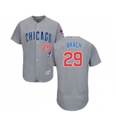 Men's Chicago Cubs #29 Brad Brach Grey Road Flex Base Authentic Collection Baseball Jersey